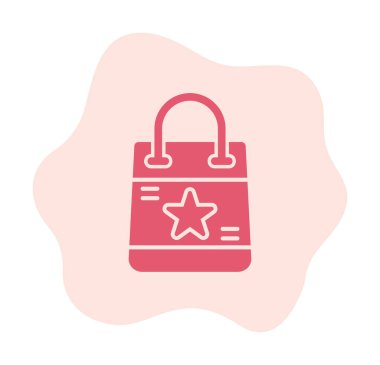 Alışveriş poşeti simgesi, vektör illüstrasyonu 