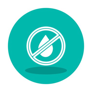 Basit Su Yok veya Sıvı Simge Yok, vektör illüstrasyonu