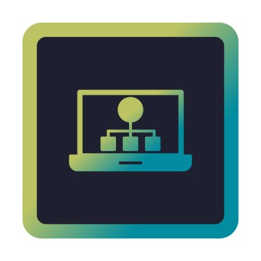 Basit Laptop Ekran simgesi, vektör illüstrasyonu