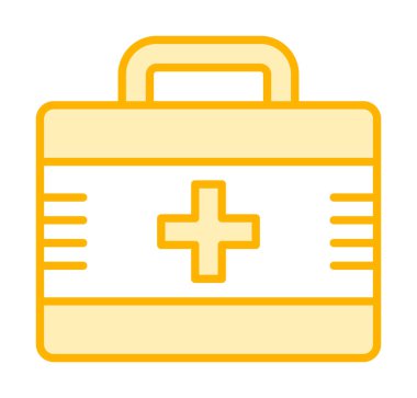 İlk yardım çantası simgesi. Acil durumlar için tıbbi ekipman