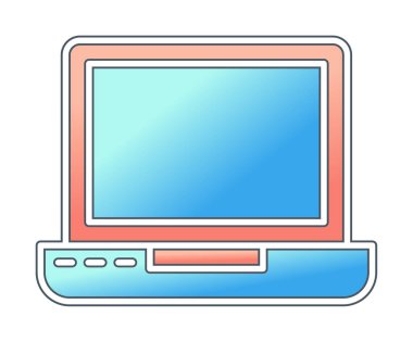 dizüstü bilgisayar simgesi, vektör illüstrasyonu basit tasarım 