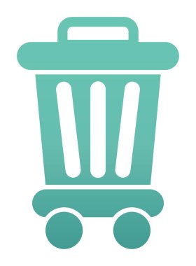 Çöp kutusu web simgesi, vektör illüstrasyonu