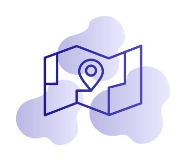 GPS konum vektörü simgesine sahip harita