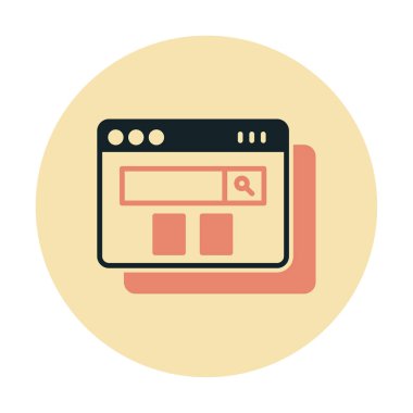 tarayıcı web sayfası simgesi, vektör illüstrasyonu