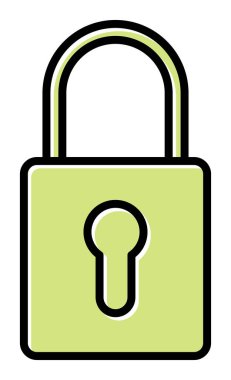 Asma kilit. Web simgesi basit illüstrasyon