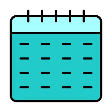 Takvim düzlüğü simgesi, vektör illüstrasyonu 