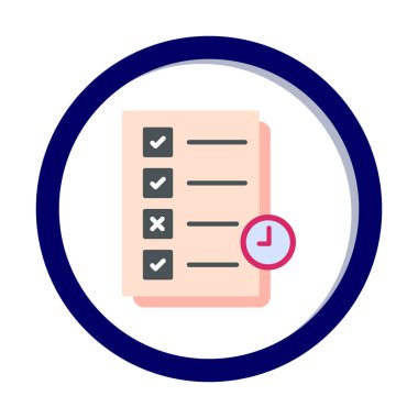 Görev planlama doğrusal simgesi. Kontrol listesi. Planlayıcı ağ simgesi, vektör illüstrasyonu 