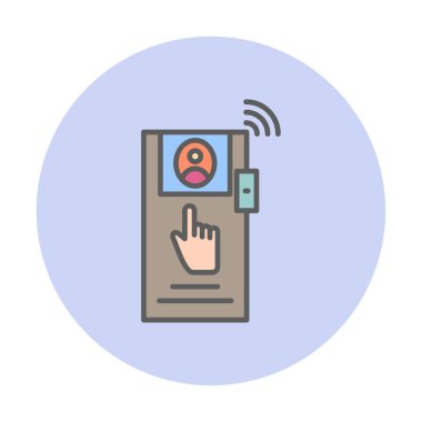 Kapı Kamera simgesi vektör illüstrasyonu 