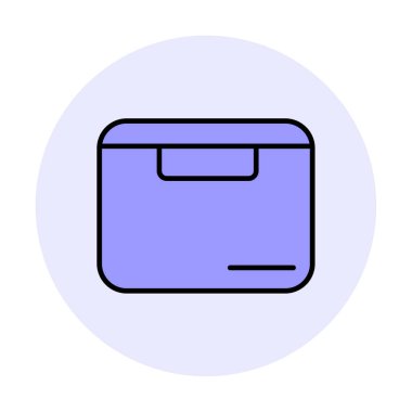 Teslimat kutusu simgesi, vektör illüstrasyonu basit tasarım