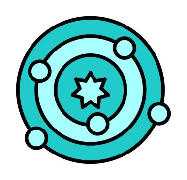 Güneş sistemi. Gezegenler Güneş 'in etrafında döner.