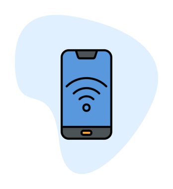 Akıllı telefon kablosuz interneti. Web simgesi basit illüstrasyon