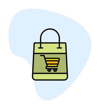 Basit Yük Torbası simgesi, vektör illüstrasyonu