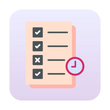 Görev planlama doğrusal simgesi. Kontrol listesi. Planlayıcı ağ simgesi, vektör illüstrasyonu 
