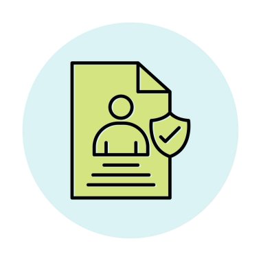 Veri güvenlik simgesi vektör illüstrasyonuna sahip kullanıcı