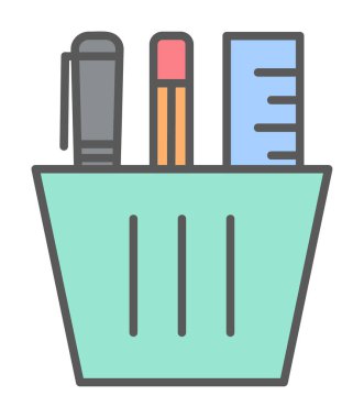 Kırtasiye web simgesi beyaz arkaplanda izole edildi