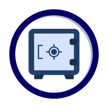 Güvenli simge, loker işareti, vektör illüstrasyonu