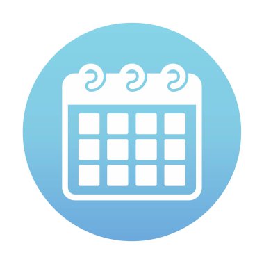 Takvim düzlüğü simgesi, vektör illüstrasyonu 