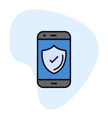 Güvenlik Düz simgesi, Kalkanlı Telefon 