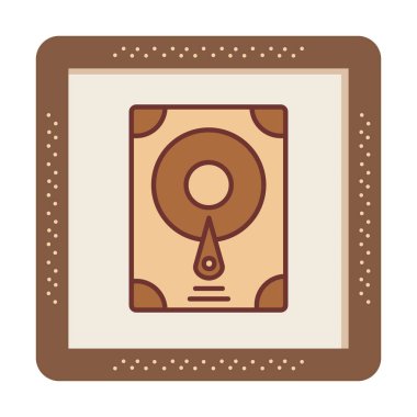 Sabit disk simgesi, vektör illüstrasyonu basit tasarım