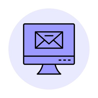 Basit e- posta simgesi, vektör illüstrasyonu