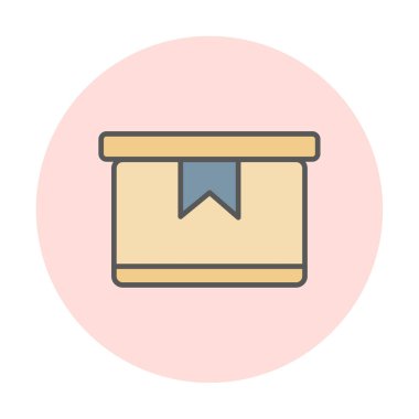 Teslimat kutusu simgesi, vektör illüstrasyonu basit tasarım