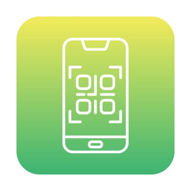 Basit Smartphone QR Kod simgesi, vektör illüstrasyonu