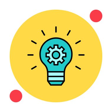 Fikir ampul ikonu vektör illüstrasyonu             