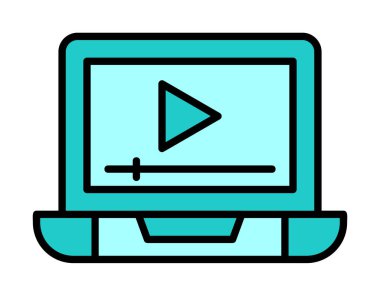 Video Ad simgesi vektör illüstrasyonu