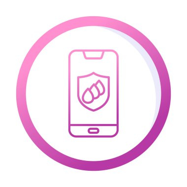 Su geçirmez telefon simgesi, vektör illüstrasyonu