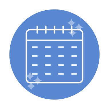 Takvim düzlüğü simgesi, vektör illüstrasyonu 