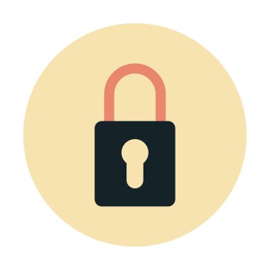 Asma kilit. Web simgesi basit illüstrasyon