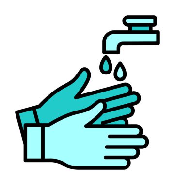 Basit El Yıkama simgesi, vektör illüstrasyonu