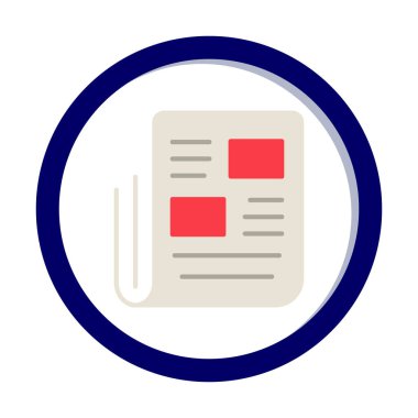 Haber kağıdı simgesi, vektör illüstrasyonu basit tasarım