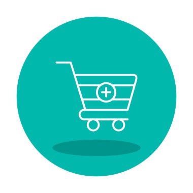 Cart alışveriş simgesine basit Ekle, vektör illüstrasyonu