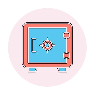 Güvenli simge, loker işareti, vektör illüstrasyonu