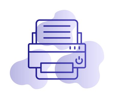 yazıcı simgesi web basit illüstrasyon