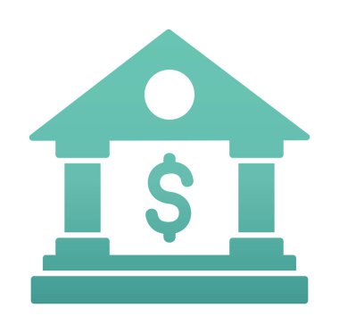 Beyaz arka plan üzerinde izole banka simgesi