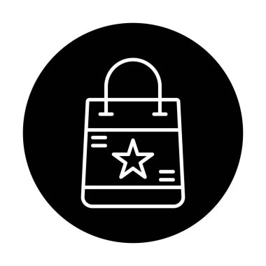 Alışveriş poşeti simgesi, vektör illüstrasyonu 