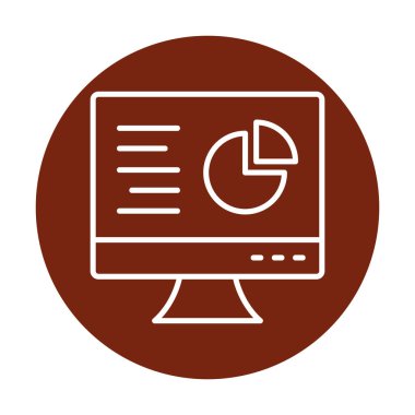 Çevrimiçi Pie Grafik ikonu vektör illüstrasyonu