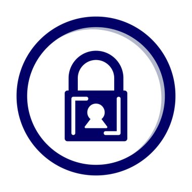 Asma kilit. Web simgesi basit illüstrasyon