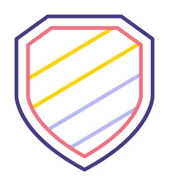 Güvenlik kalkanı simgesi, vektör illüstrasyonu