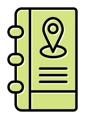 Soyut arkaplan vektöründe adres defteri simgesi izole edildi