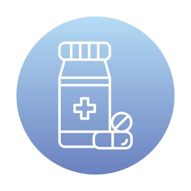 Düz tarzda ilaç şişesi simgesi 