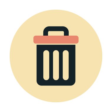 Çöp kutusu web simgesi, vektör illüstrasyonu