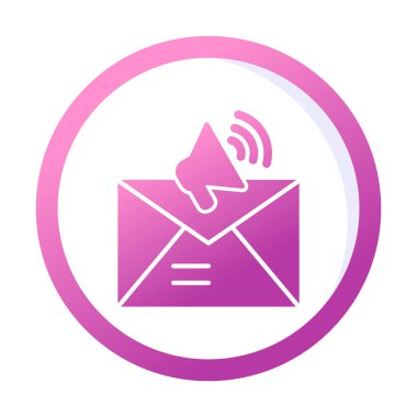 Basit E- posta Pazarlama simgesi, vektör illüstrasyonu