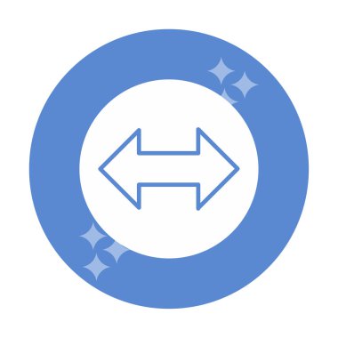 Çift ok sembolü, iki yön, sol, sağ simge, vektör illüstrasyonu