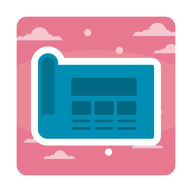 Şablon simgesi, vektör illüstrasyonu basit tasarım