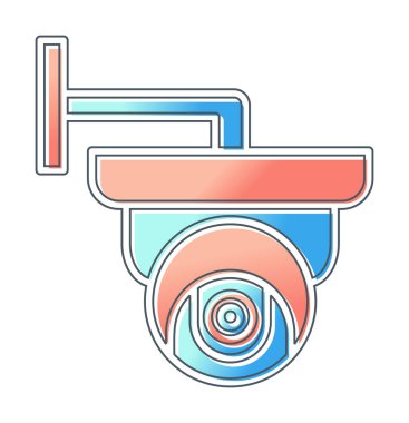 Basit bir CCTV kamera simgesi, vektör illüstrasyonu