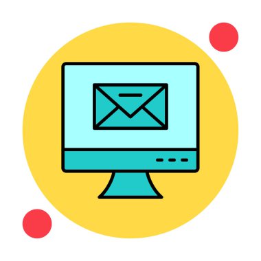 Basit e- posta simgesi, vektör illüstrasyonu