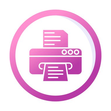 yazıcı simgesi web basit illüstrasyon